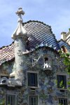 Views of the Casa Batllo which was designed by Antonio Gaudi