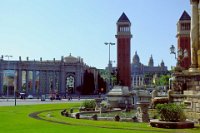 Looking toward Museu de Nacional d'Art de Catalunya on Montjuic