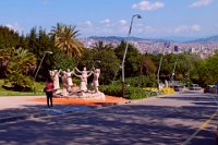 The Sardana Monument, Montjuic and the Barcelona skyline