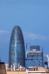 The Torre Agbar Building designed to represent a fountain