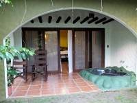 Our room patio with a hot tub