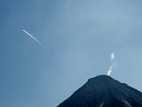 Views of the Arenal volcano from the trails