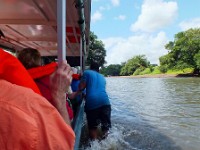 Help was needed to get us over a final sandbar near Guapiles