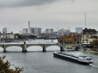 The Rhine River flowing through Basel