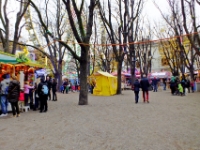 Fall festival in the plaza next to Basel Munster