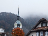 The town of Sisikon on Lake Lucerne