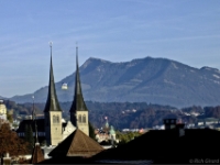 Mountains behind Hofkirche St. Leodegar