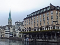 Fraumunster church spire along the Zurichsee